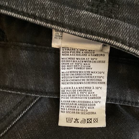 R13 Mid Rise Boy Skinny Jean Was 217 Stratford Clean Black 26 - Picture 9 of 12